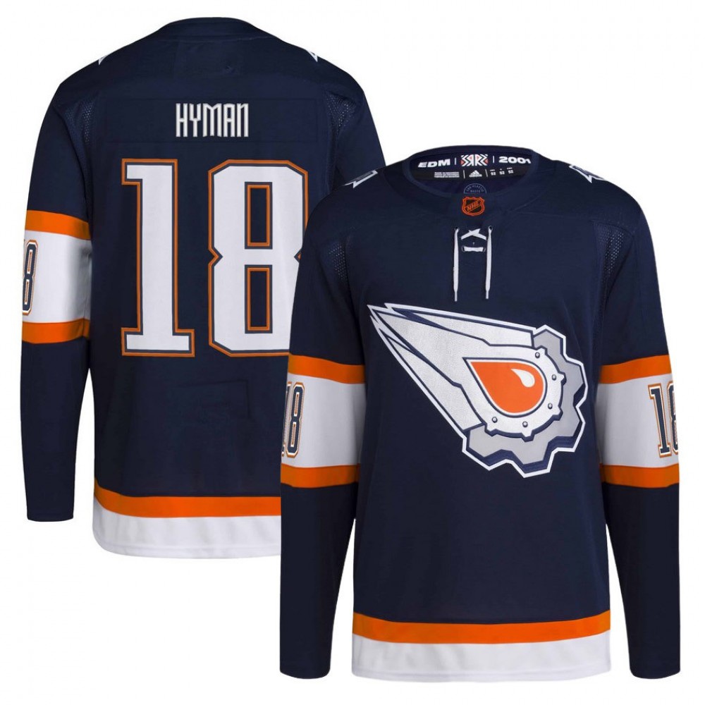 Zach Hyman Edmonton Oilers Navy Reverse Retro 2.0 Player Jersey-Pro Kit Vault | Brand New 26/27 Sports Jerseys